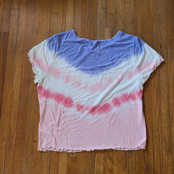 °Candies Wavy Ribbed Tee / Tye-Dye / Fits like XL - Picture 3 of 3